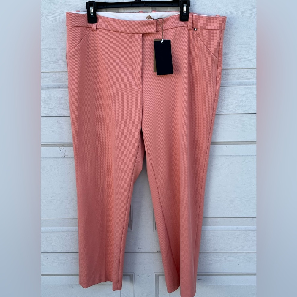 Hugo Boss Dress Pants Womens 14  Stretch Slash Pockets Classic Formal pink blush